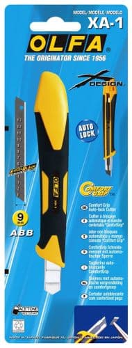 Olfa X Design Cutter With Auto-Lock Snap Cutter with Pocket Clip & Blade Snapper 9mm    OLF/XA1