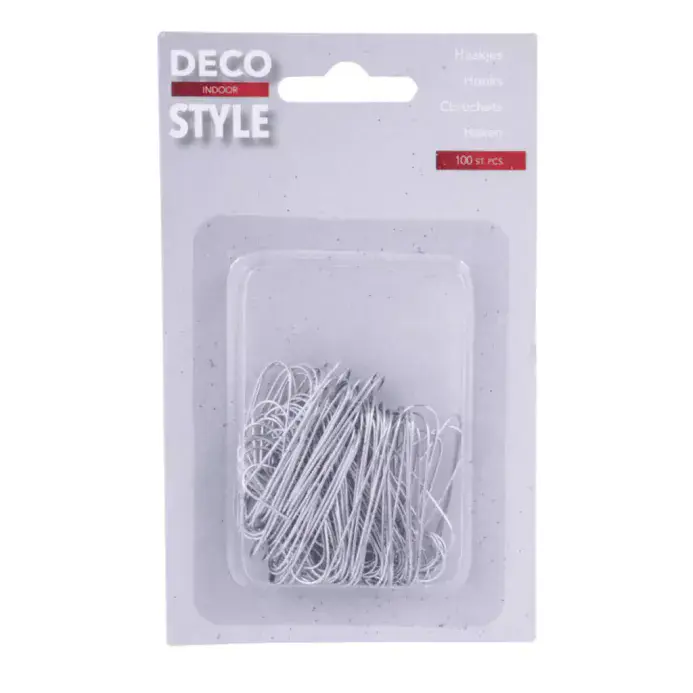 Ornament Hooks For Christmas/Halloween Decorations - 100 Pack - Silver