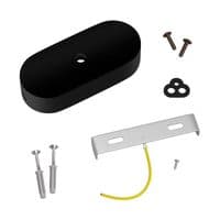 Oval Wooden Ceiling Rose Kit - Black