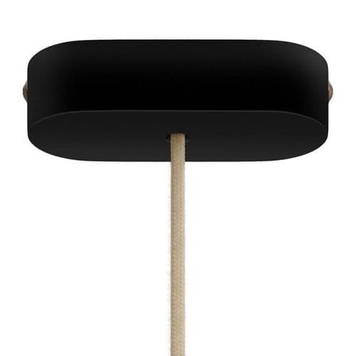 Oval Wooden Ceiling Rose Kit - Black