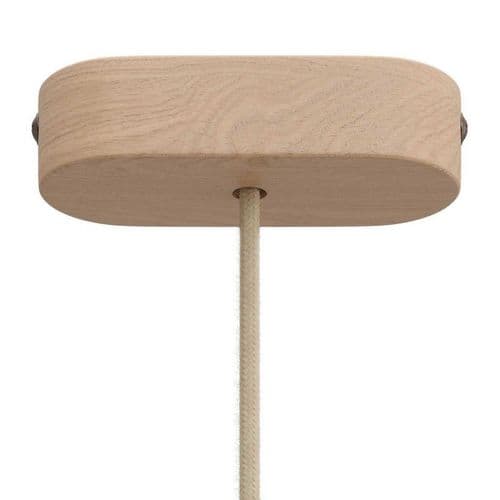 Oval Wooden Ceiling Rose Kit - Natural Wood