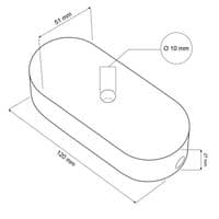 Oval Wooden Ceiling Rose Kit - White