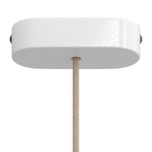 Oval Wooden Ceiling Rose Kit - White