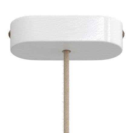 Oval Wooden Ceiling Rose Kit - White