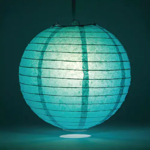 Paper Chinese Lantern 20cm - Battery Operated - Turquoise