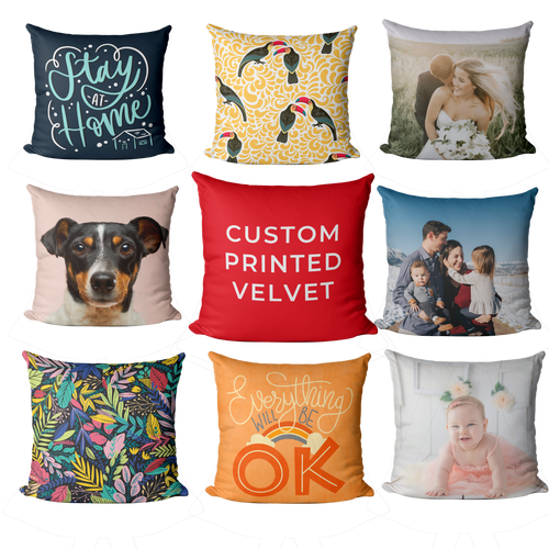 Personalised Printed Velvet Cushion 40cm - 16”