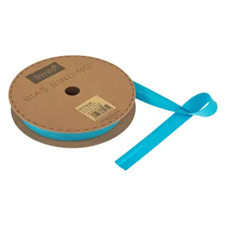 Polycotton Bias Binding Trim - 20m x 16mm - Aqua