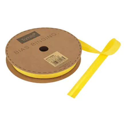 Polycotton Bias Binding Trim - 20m x 16mm - Canary