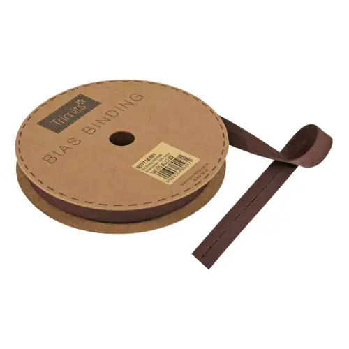 16mm Polycotton Bias Binding | Chocolate | 20m