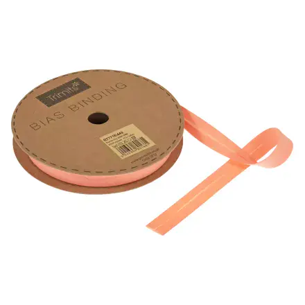 Polycotton Bias Binding Trim - 20m x 16mm - Coral