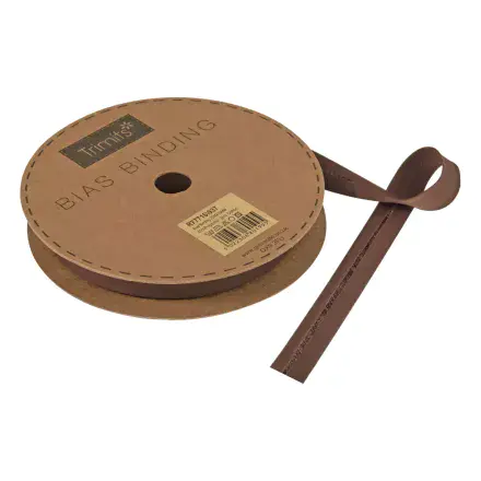 Polycotton Bias Binding Trim - 20m x 16mm - Dark Tan