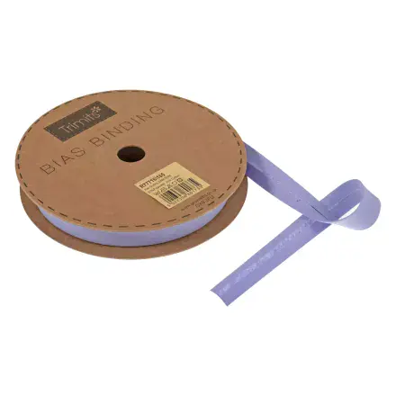 Polycotton Bias Binding Trim - 20m x 16mm - Heather