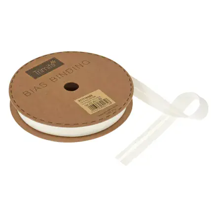 Polycotton Bias Binding Trim - 20m x 16mm - Ivory