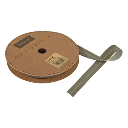 Polycotton Bias Binding Trim - 20m x 16mm - Khaki