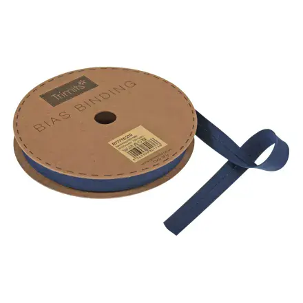 Polycotton Bias Binding Trim - 20m x 16mm - Navy