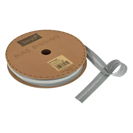 Polycotton Bias Binding Trim - 20m x 16mm - Pale Grey