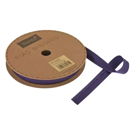 Polycotton Bias Binding Trim - 20m x 16mm - Purple