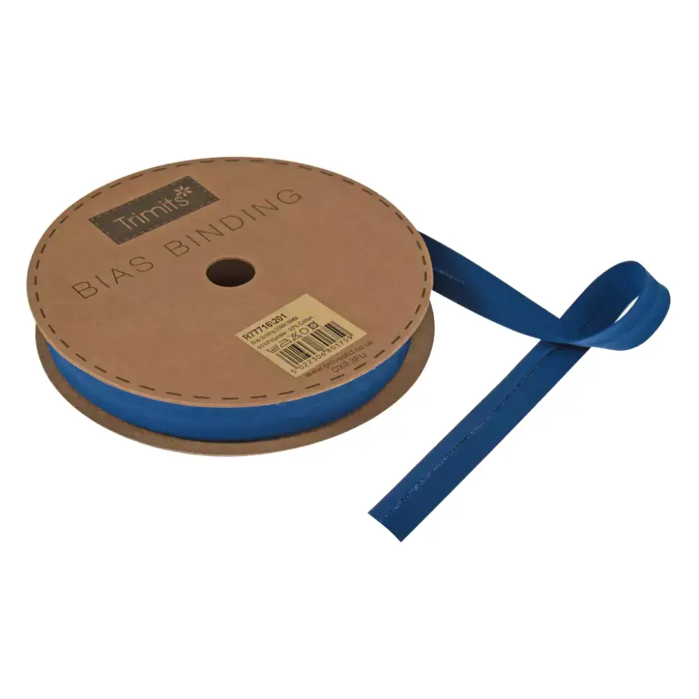 Biais Polycoton Byetsa 30 Mm Bleu Antique – Rouleau 25 M Couture Qualité Supérieure