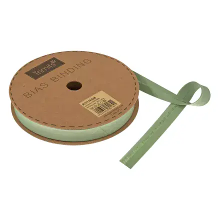 Polycotton Bias Binding Trim - 20m x 16mm - Sage