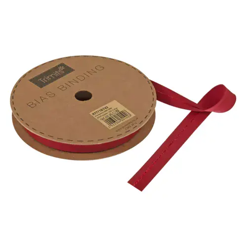 16mm Polycotton Bias Binding | Scarlet | 20m