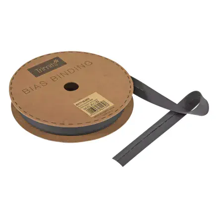 Polycotton Bias Binding Trim - 20m x 16mm - Silver Grey