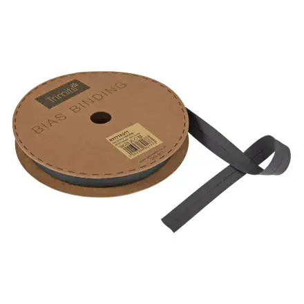 Polycotton Bias Binding Trim - 20m x 16mm - Slate Grey