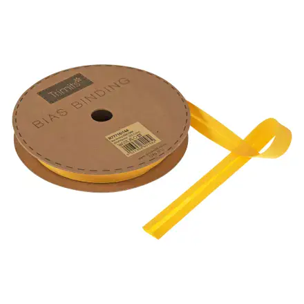 Polycotton Bias Binding Trim - 20m x 16mm - Sunflower