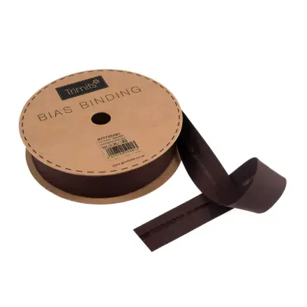 Polycotton Bias Binding Trim - 20m x 25mm - Chocolate