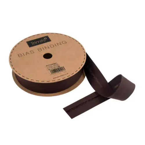 Polycotton Bias Binding Trim - 20m x 25mm - Chocolate
