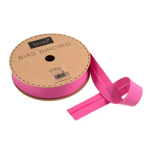 Polycotton Bias Binding Trim - 20m x 25mm - Dark Rose ID: R77725\768