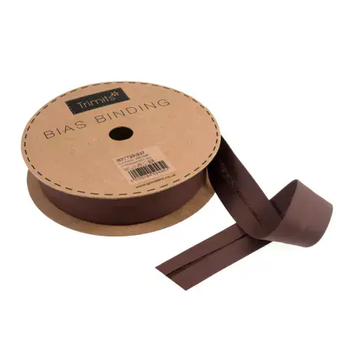 Polycotton Bias Binding Trim - 20m x 25mm - Dark Tan ID: R77725\937