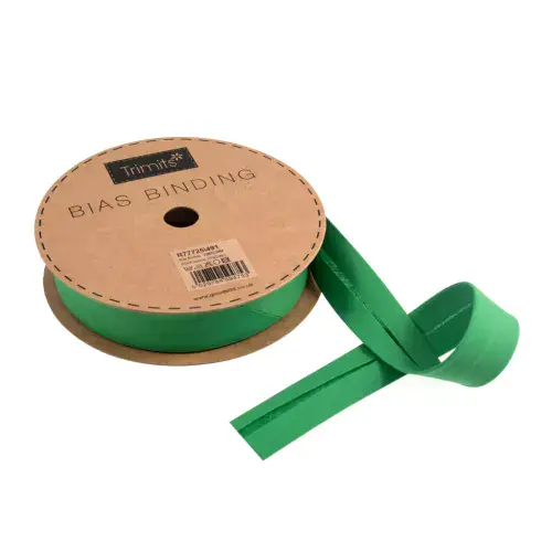 Polycotton Bias Binding Trim - 20m x 25mm - Emerald ID: R77725\491