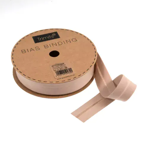 Polycotton Bias Binding Trim - 20m x 25mm - Linen ID: R77725\869