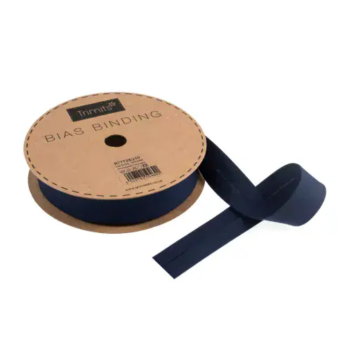 Polycotton Bias Binding Trim - 20m x 25mm - Navy ID: R77725\210