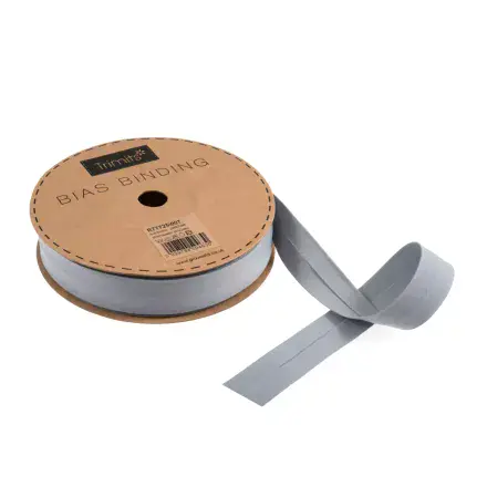 Polycotton Bias Binding Trim - 20m x 25mm - Pale Grey