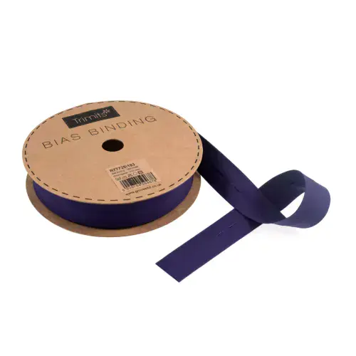 Polycotton Bias Binding Trim - 20m x 25mm - Purple ID: R77725\183