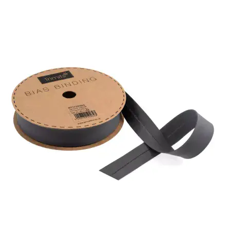 Polycotton Bias Binding Trim - 20m x 25mm - Silver Grey