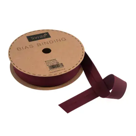 Polycotton Bias Binding Trim - 20m x 25mm - Wine