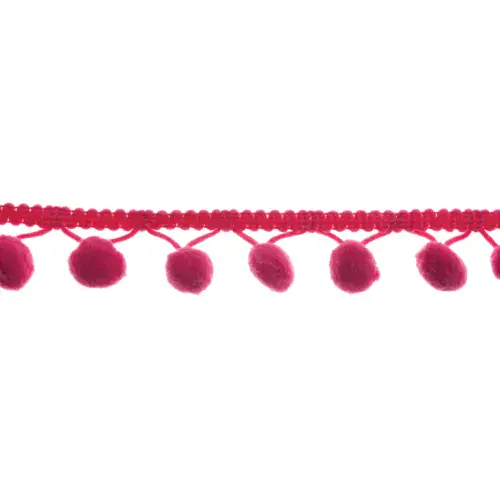 Pom Pom Trim - 18m x 20mm - Cerise