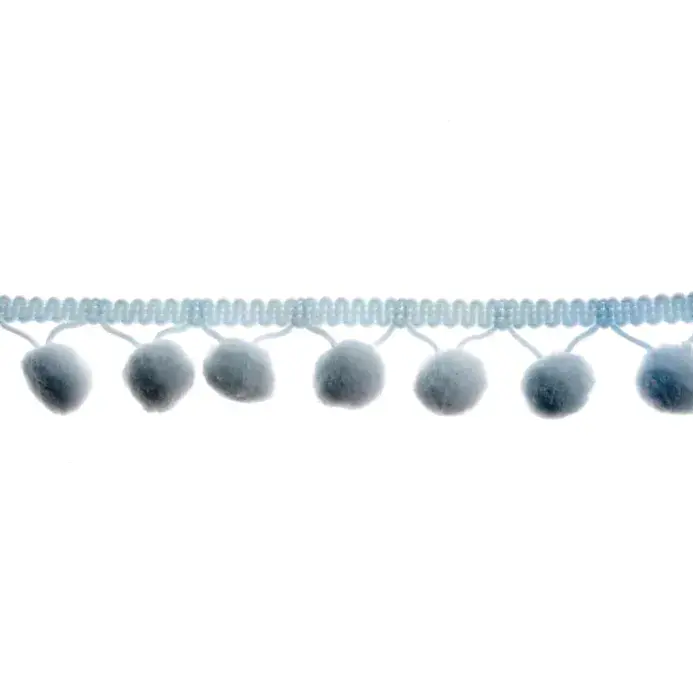 Pom Pom Trim | Light Blue | 18m x 20mm | Dannells