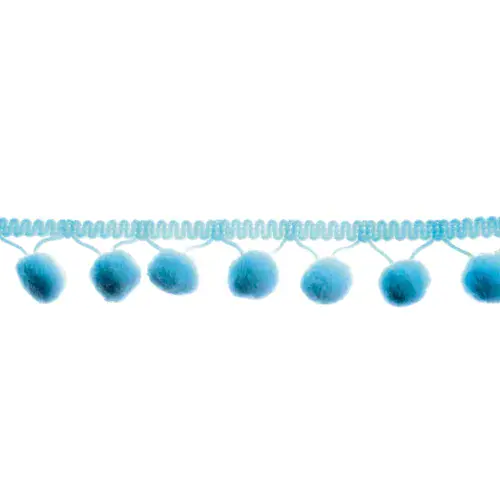 Pom Pom Trim | Turquoise | 18m x 20mm | Dannells