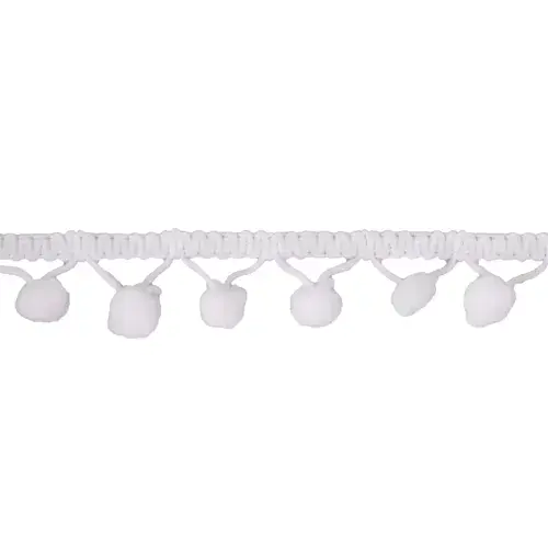 Pom Pom Trim - 18m x 20mm - White
