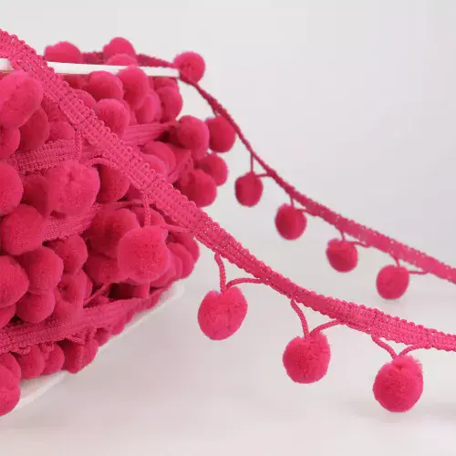 Pom Pom Trim | Fuchsia | 25m x 15mm | Dannells