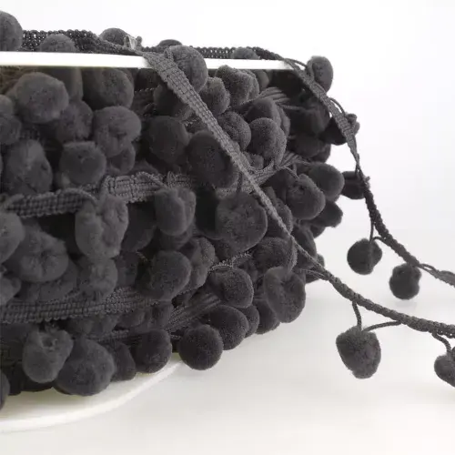 Pom Pom Trim - 25m x 15mm - Medium Grey ID: S4960P000\033
