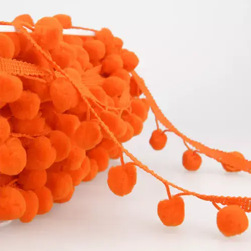 Pom Pom Trim | Orange | 25m x 15mm | Dannells