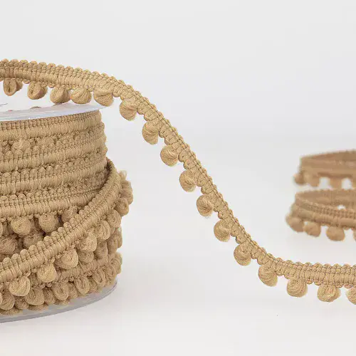 Pom Pom Trim | Beige | 25m x 6mm | Dannells