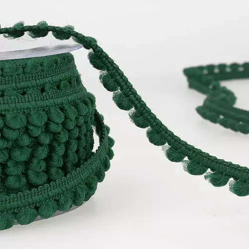 Pom Pom Trim - 25m x 6mm - Bottle Green ID: S4959B000\067