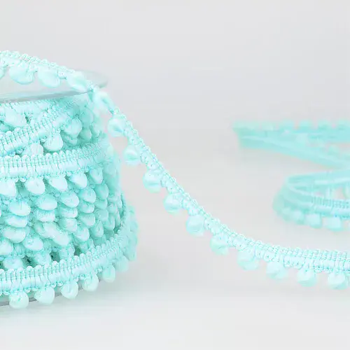 Pom Pom Trim | Light Blue | 25m x 6mm | Dannells