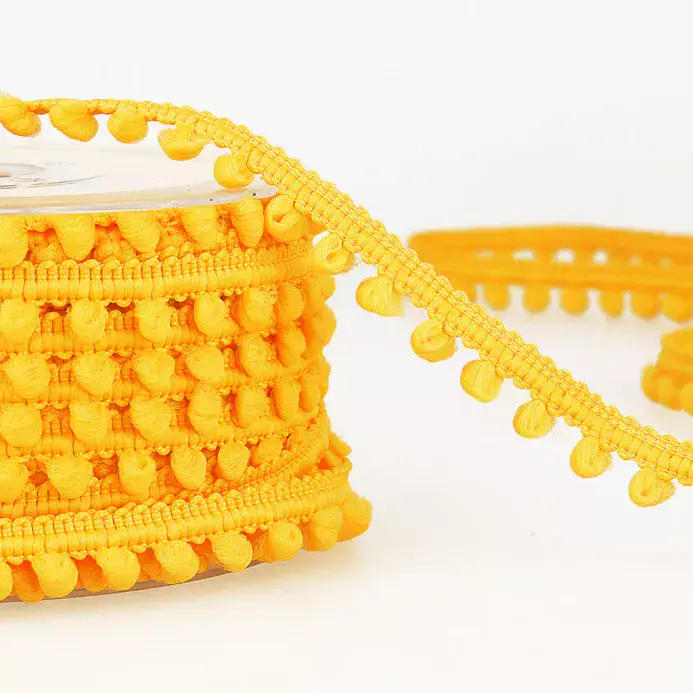 Pom Pom Trim | Mustard | 25m x 6mm | Dannells