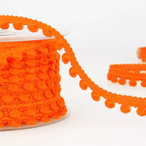 Pom Pom Trim - 25m x 6mm - Orange ID: S4959B000\083